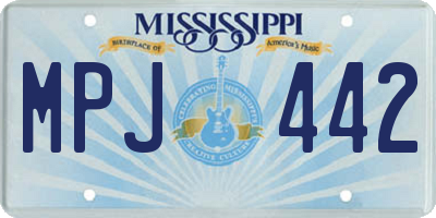 MS license plate MPJ442