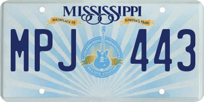 MS license plate MPJ443