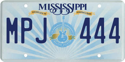 MS license plate MPJ444