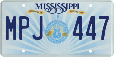 MS license plate MPJ447