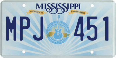 MS license plate MPJ451