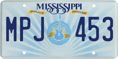 MS license plate MPJ453