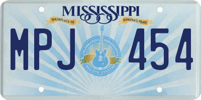MS license plate MPJ454