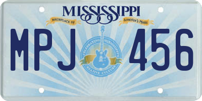 MS license plate MPJ456