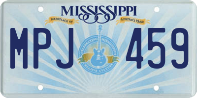 MS license plate MPJ459