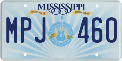 MS license plate MPJ460