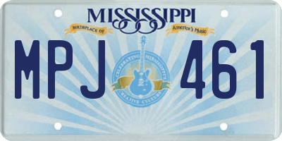 MS license plate MPJ461