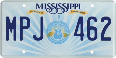 MS license plate MPJ462