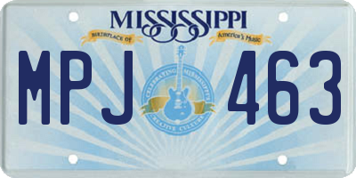 MS license plate MPJ463