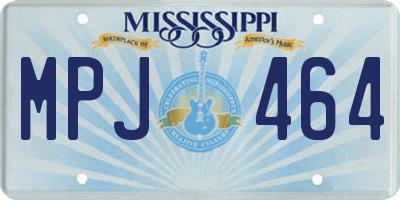 MS license plate MPJ464