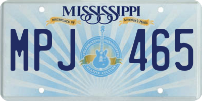 MS license plate MPJ465