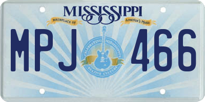 MS license plate MPJ466