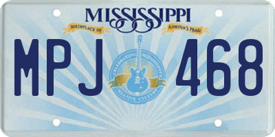 MS license plate MPJ468