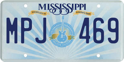 MS license plate MPJ469