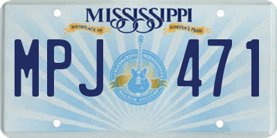MS license plate MPJ471