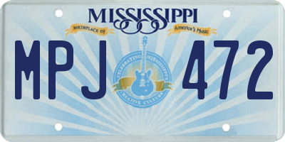MS license plate MPJ472