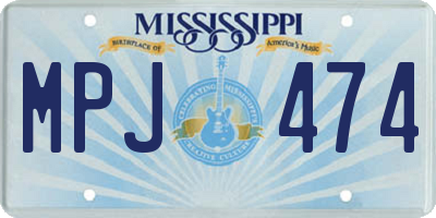 MS license plate MPJ474