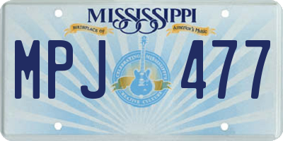 MS license plate MPJ477