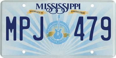 MS license plate MPJ479