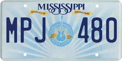 MS license plate MPJ480