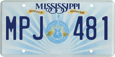 MS license plate MPJ481