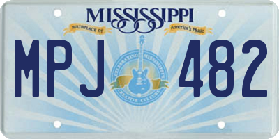 MS license plate MPJ482
