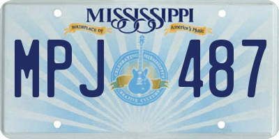 MS license plate MPJ487
