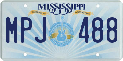 MS license plate MPJ488