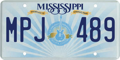 MS license plate MPJ489