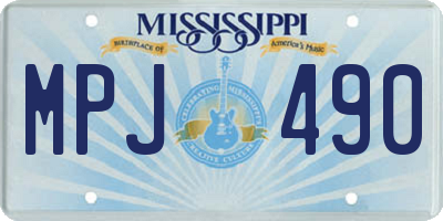 MS license plate MPJ490