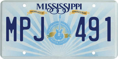 MS license plate MPJ491