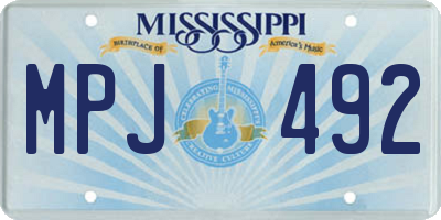 MS license plate MPJ492