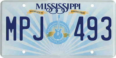 MS license plate MPJ493