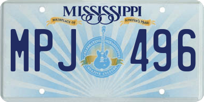MS license plate MPJ496