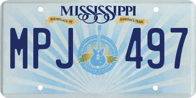 MS license plate MPJ497