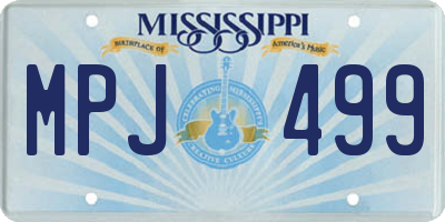 MS license plate MPJ499