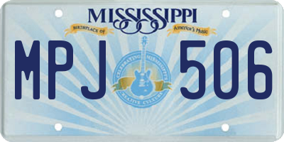 MS license plate MPJ506
