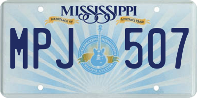 MS license plate MPJ507