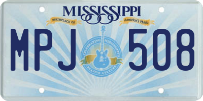 MS license plate MPJ508