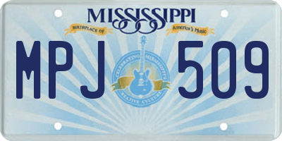 MS license plate MPJ509