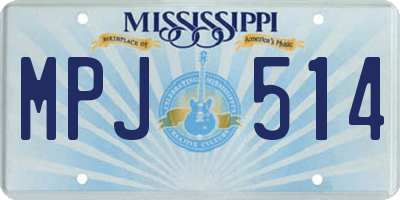 MS license plate MPJ514