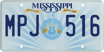 MS license plate MPJ516