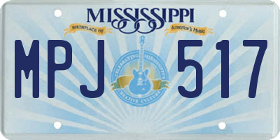 MS license plate MPJ517