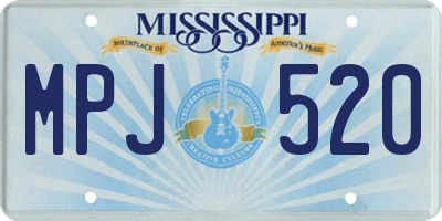 MS license plate MPJ520
