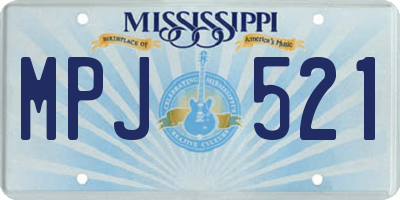 MS license plate MPJ521