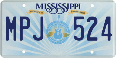 MS license plate MPJ524