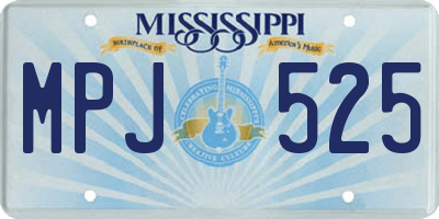 MS license plate MPJ525