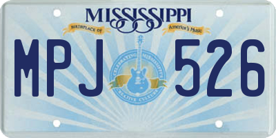 MS license plate MPJ526