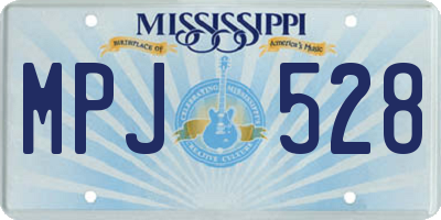 MS license plate MPJ528