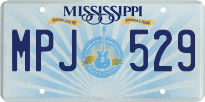 MS license plate MPJ529